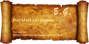 Barthalis Gemma névjegykártya